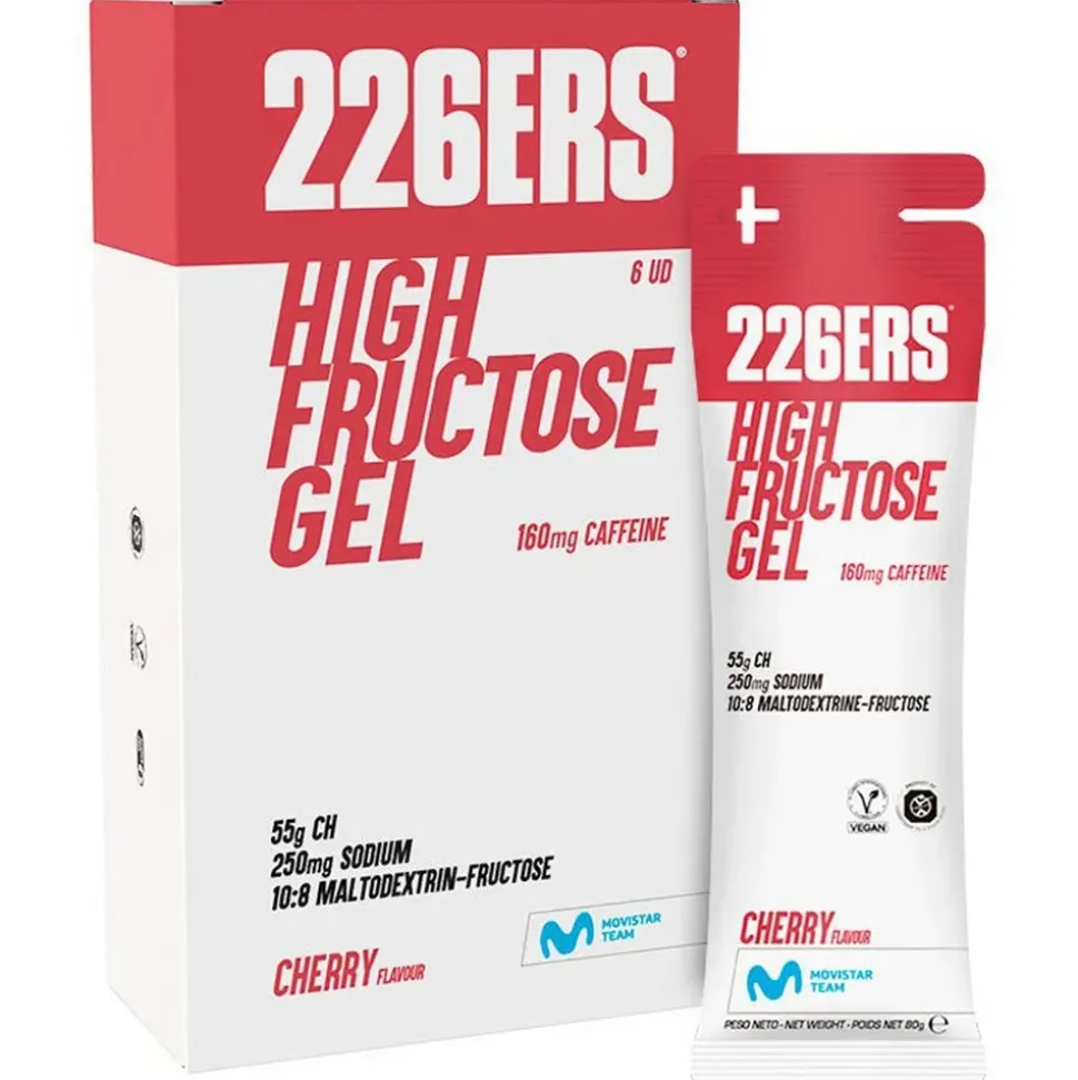 226ERS Caja de geles energéticos High Energy Caffeine Cereza 80g 6 unidades