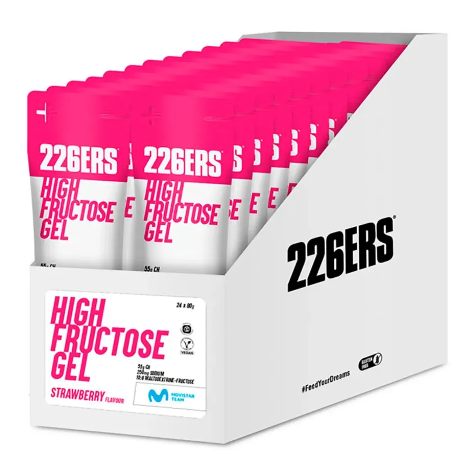 226ERS Caja de geles energéticos High Fructose Fresa 80g 24 unidades
