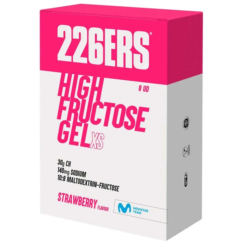 226ERS Caja de geles energéticos High Fructose Fresa 44g 8 unidades