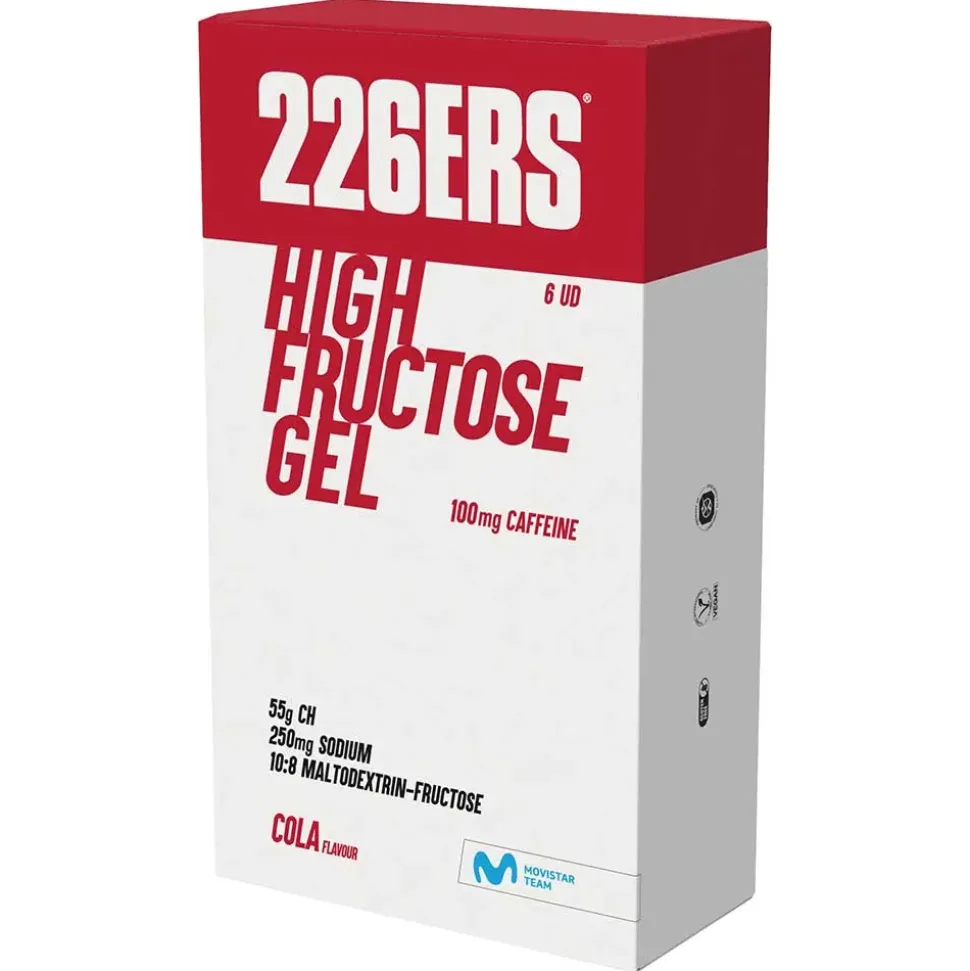 226ERS Caja de geles energéticos High Fructose Caffeine Cola 80g 6 unidades