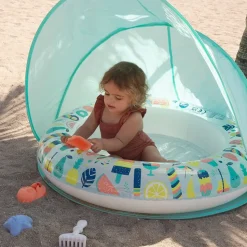 Eurekakids Piscina inflable para bebés con parasol-hola verano