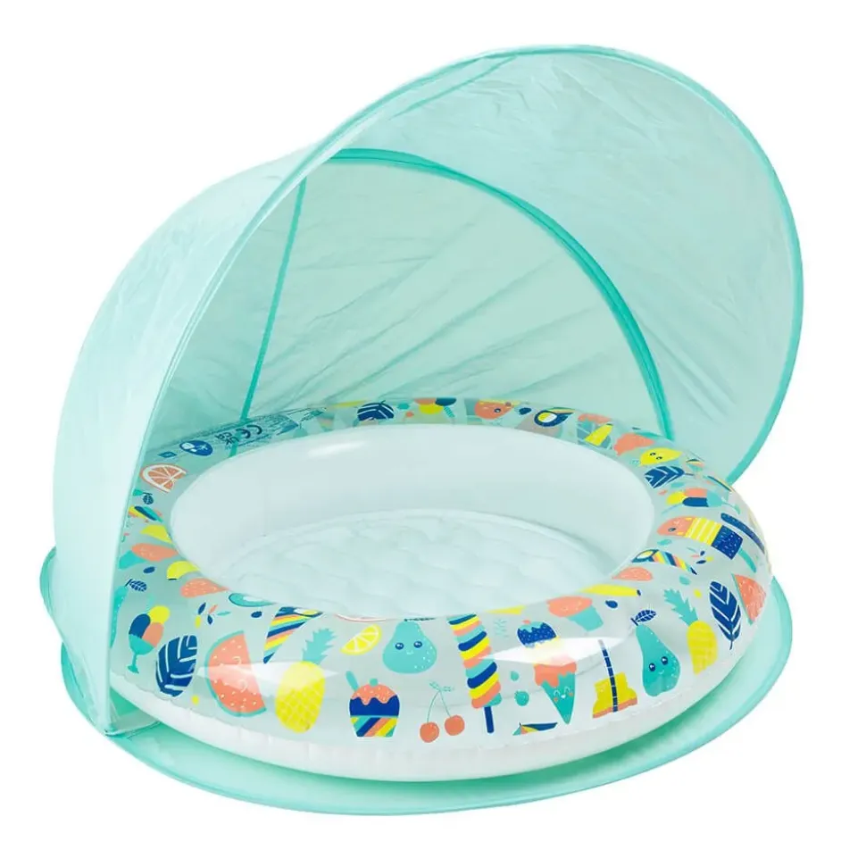 Eurekakids Piscina inflable para bebés con parasol-hola verano