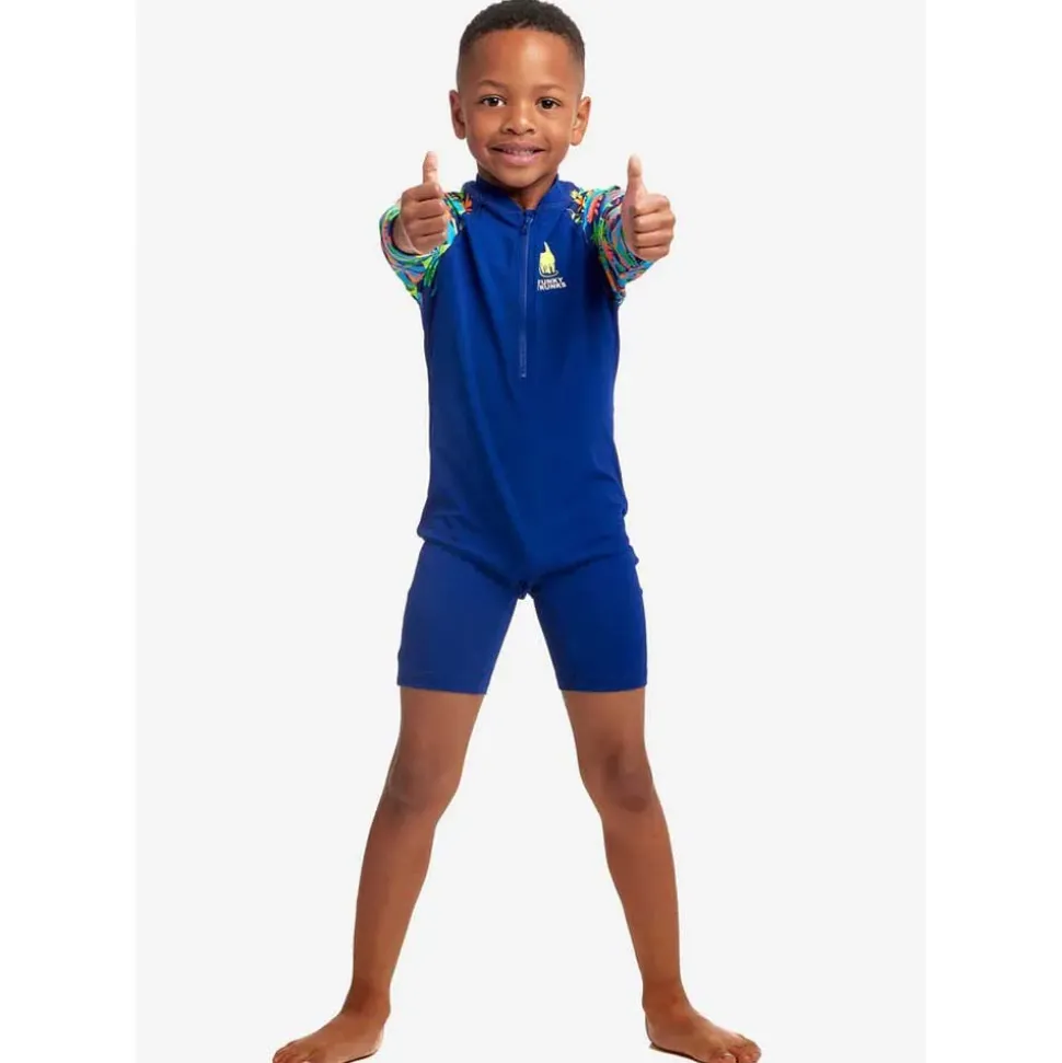 Funky Trunks Shorty UV de manga larga con cremallera frontal Go
