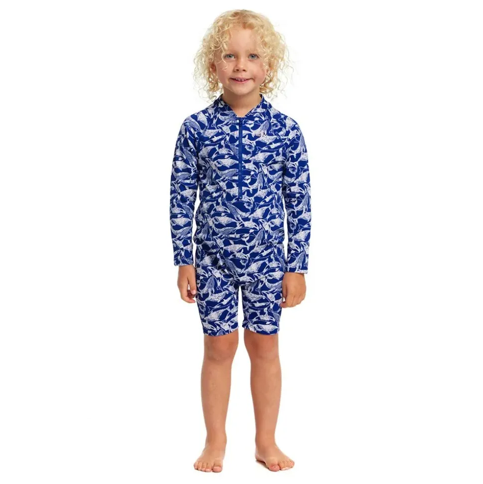 Funky Trunks Shorty UV de manga larga con cremallera frontal Go Beached Bro