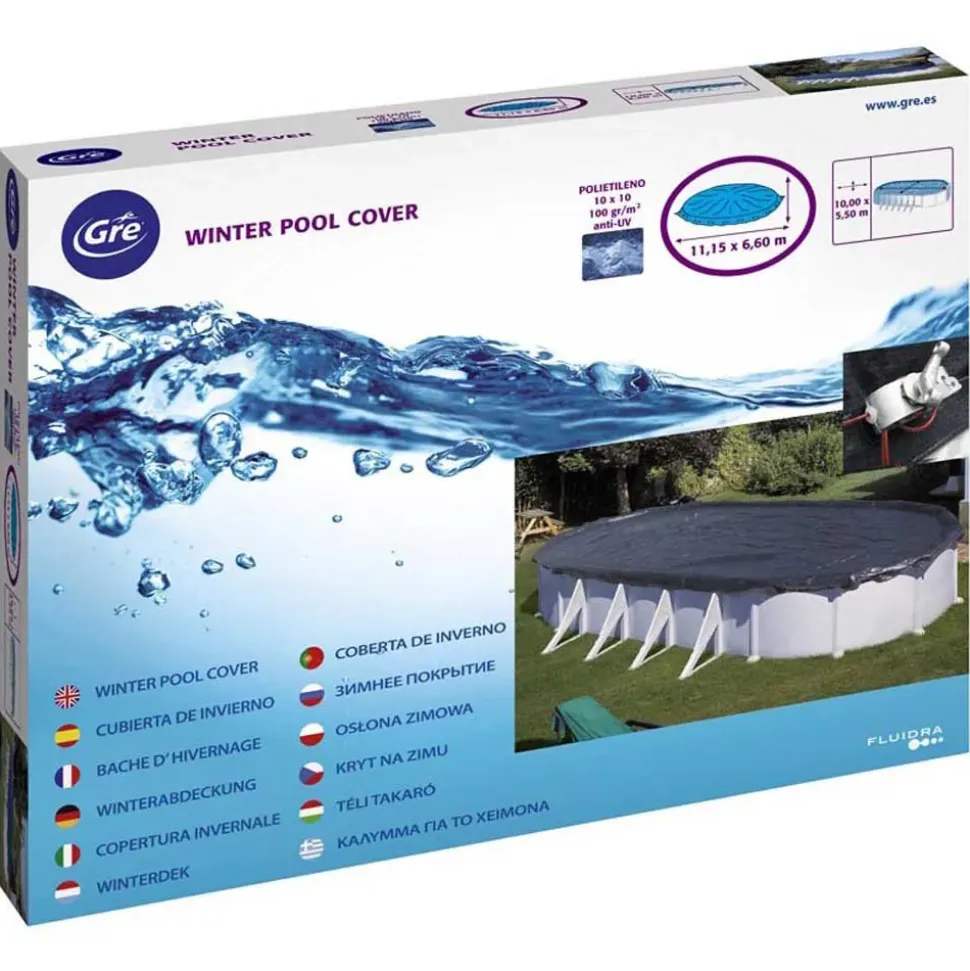 Gre Cubierta de invierno para piscinas ovaladas Premium