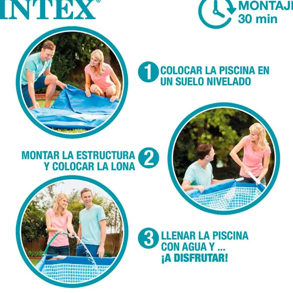 Intex Bomba de piscina con filtro de cartucho y marco de metal 450x220x84 cm reacondicionado