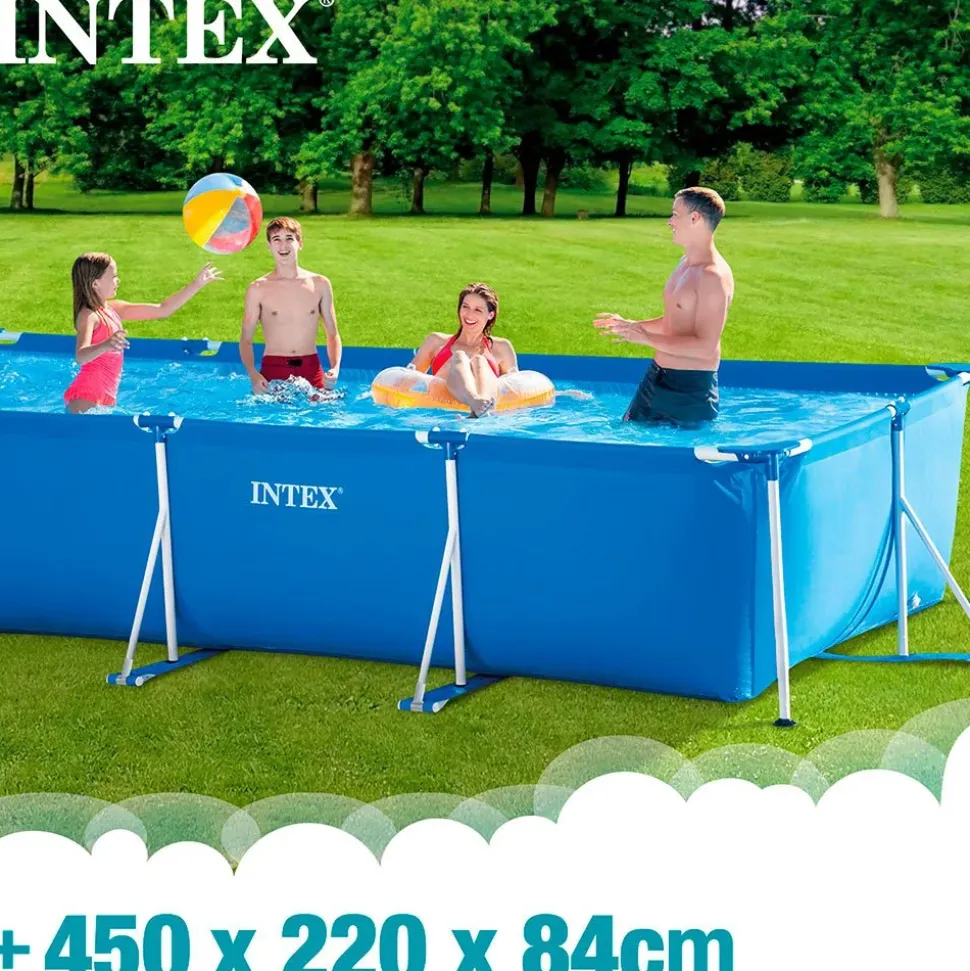 Intex Bomba de piscina con filtro de cartucho y marco de metal 450x220x84 cm reacondicionado