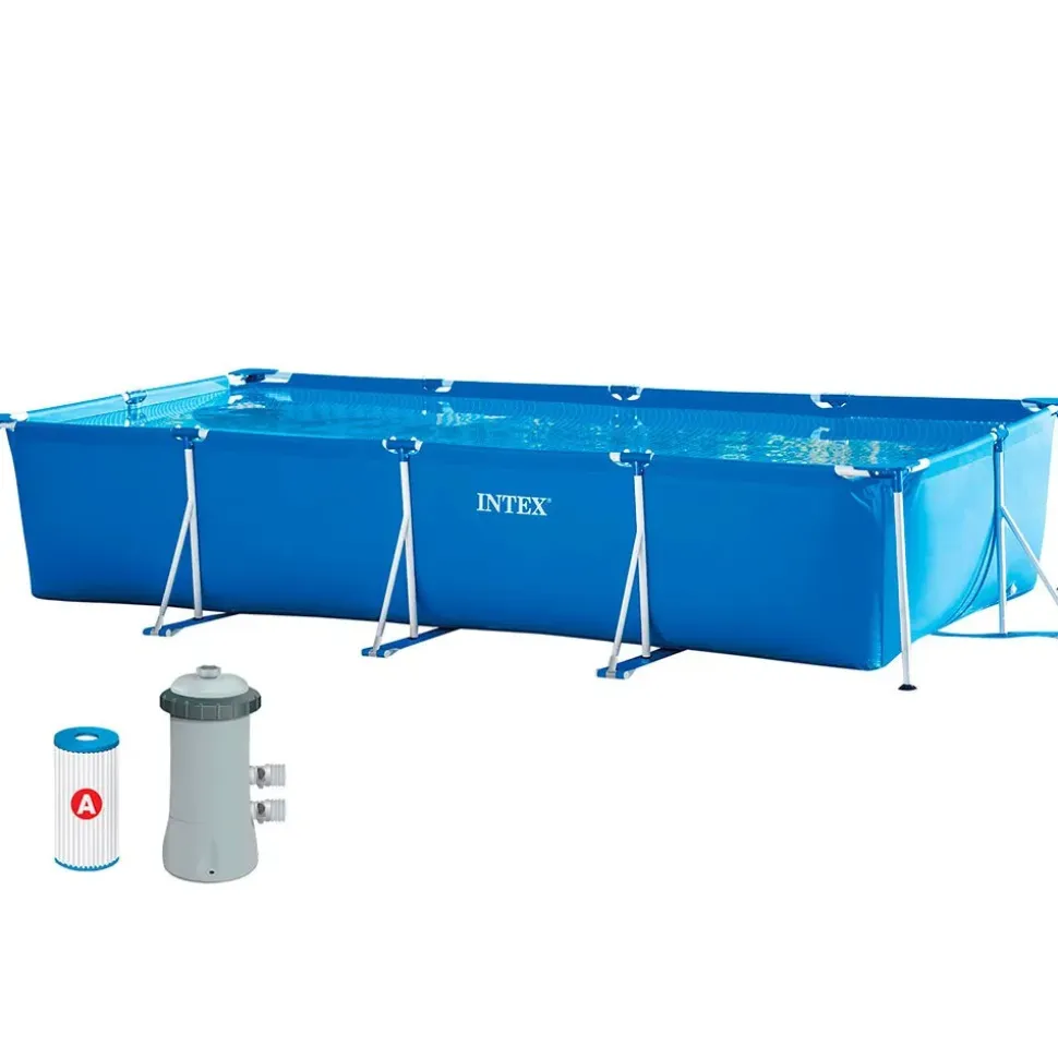 Intex Bomba de piscina con filtro de cartucho y marco de metal 450x220x84 cm reacondicionado