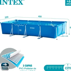 Intex Bomba de piscina con filtro de cartucho y marco de metal 450x220x84 cm reacondicionado