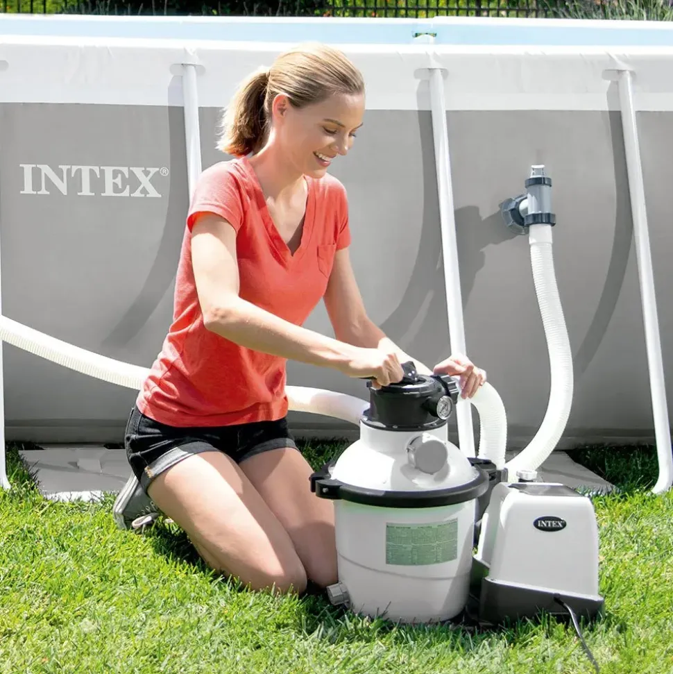 Intex Filtro de arena para planta de tratamiento Qx2600 con cloración salina Krystal Clear 11G/H 56800 L