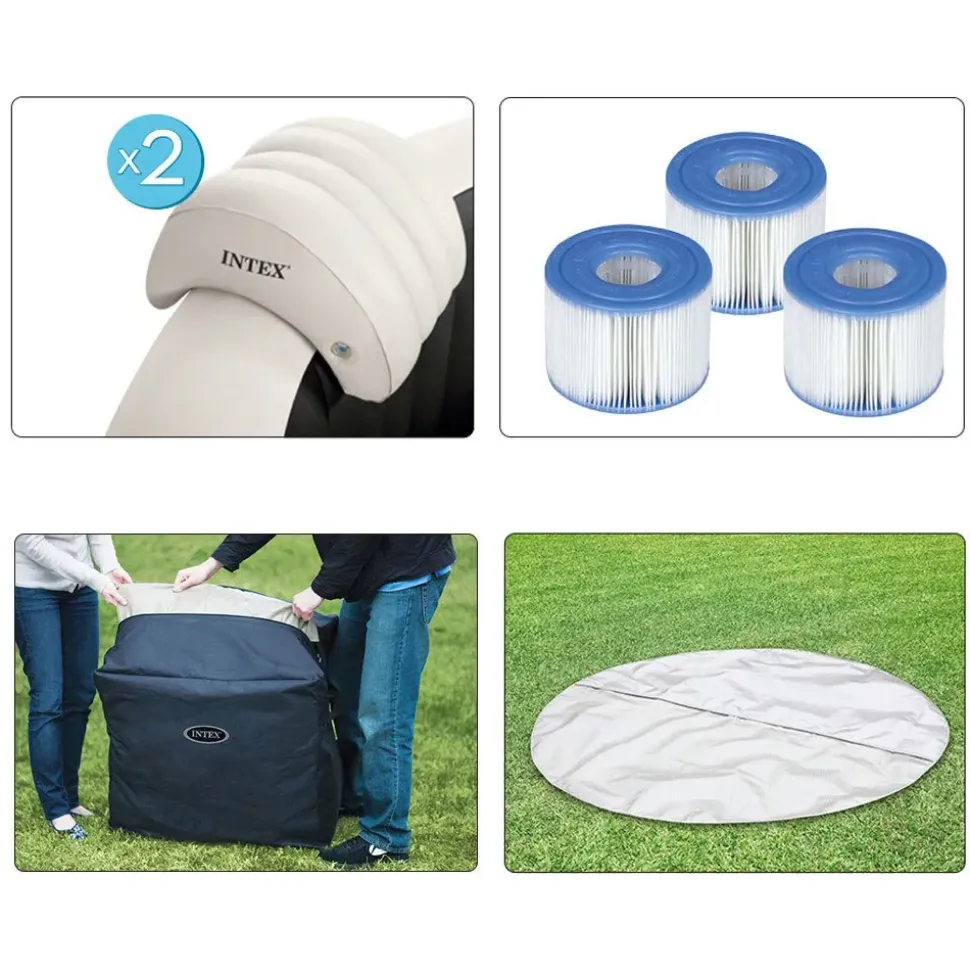Intex Hot tub Purespa Jets de Masaje de Burbujas Deluxe reacondicionado