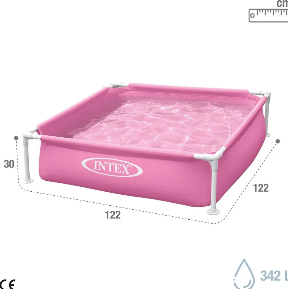 Intex Piscina elevada de marco cuadrado Acero 122x122x30 cm