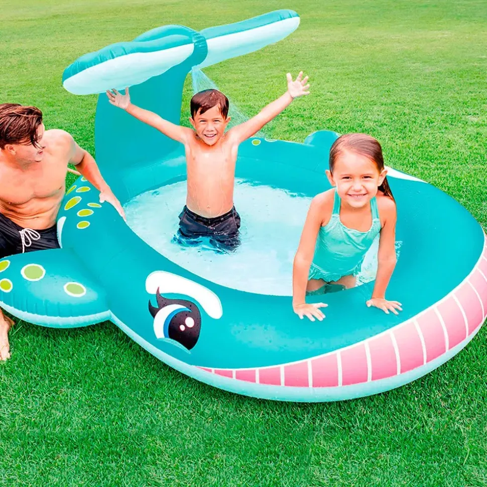 Intex Piscina Inflatable Whale With Sprinkler