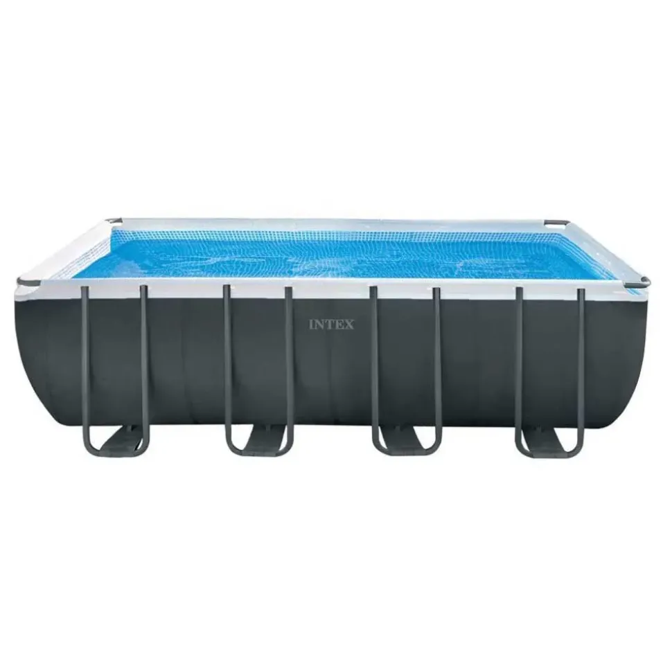 Intex Piscina rectangular con marco sobre el suelo Acero Ultra XTR 549x274x132 cm