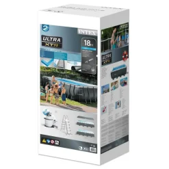 Intex Piscina rectangular con marco sobre el suelo Acero Ultra XTR 549x274x132 cm