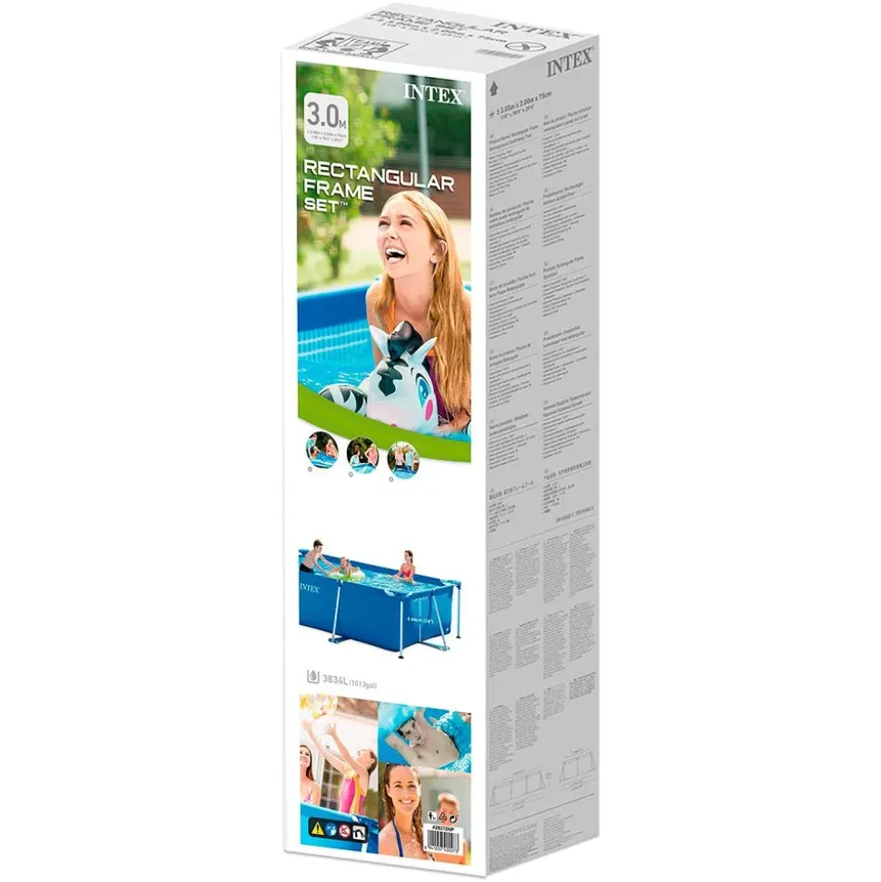 Intex Piscina tubular rectangular Small Frame Collapsible 300x200x75 cm