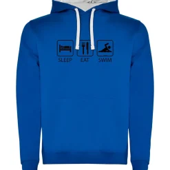 Kruskis Sudadera con capucha Sleep Eat And Swim Two-Colour