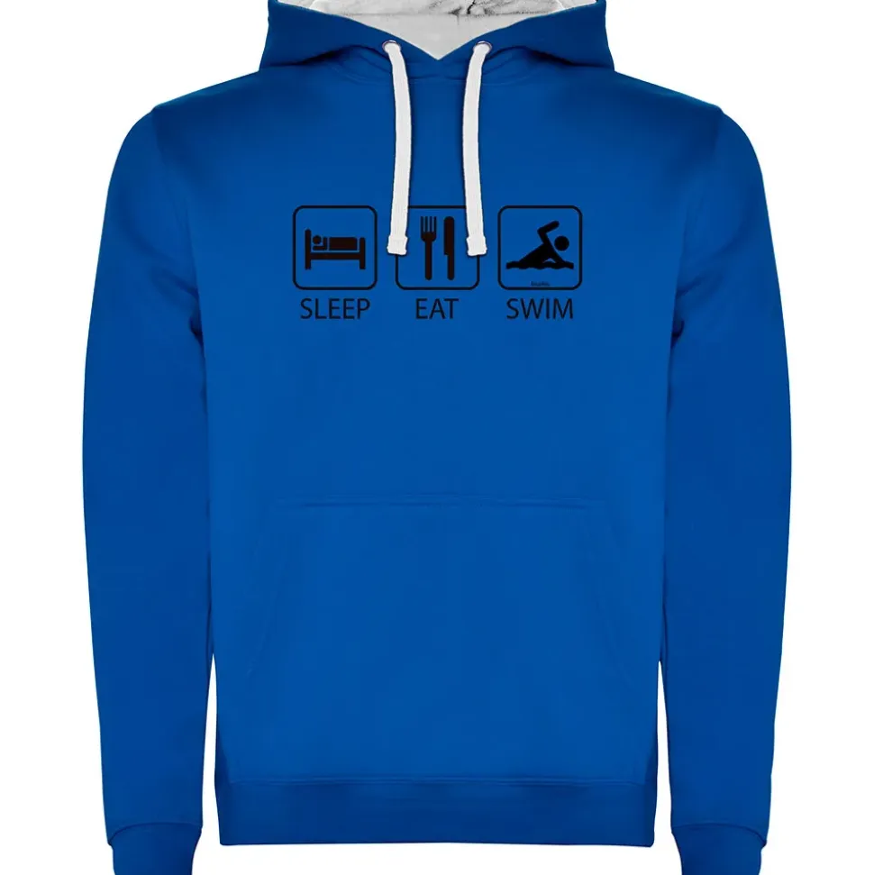 Kruskis Sudadera con capucha Sleep Eat And Swim Two-Colour