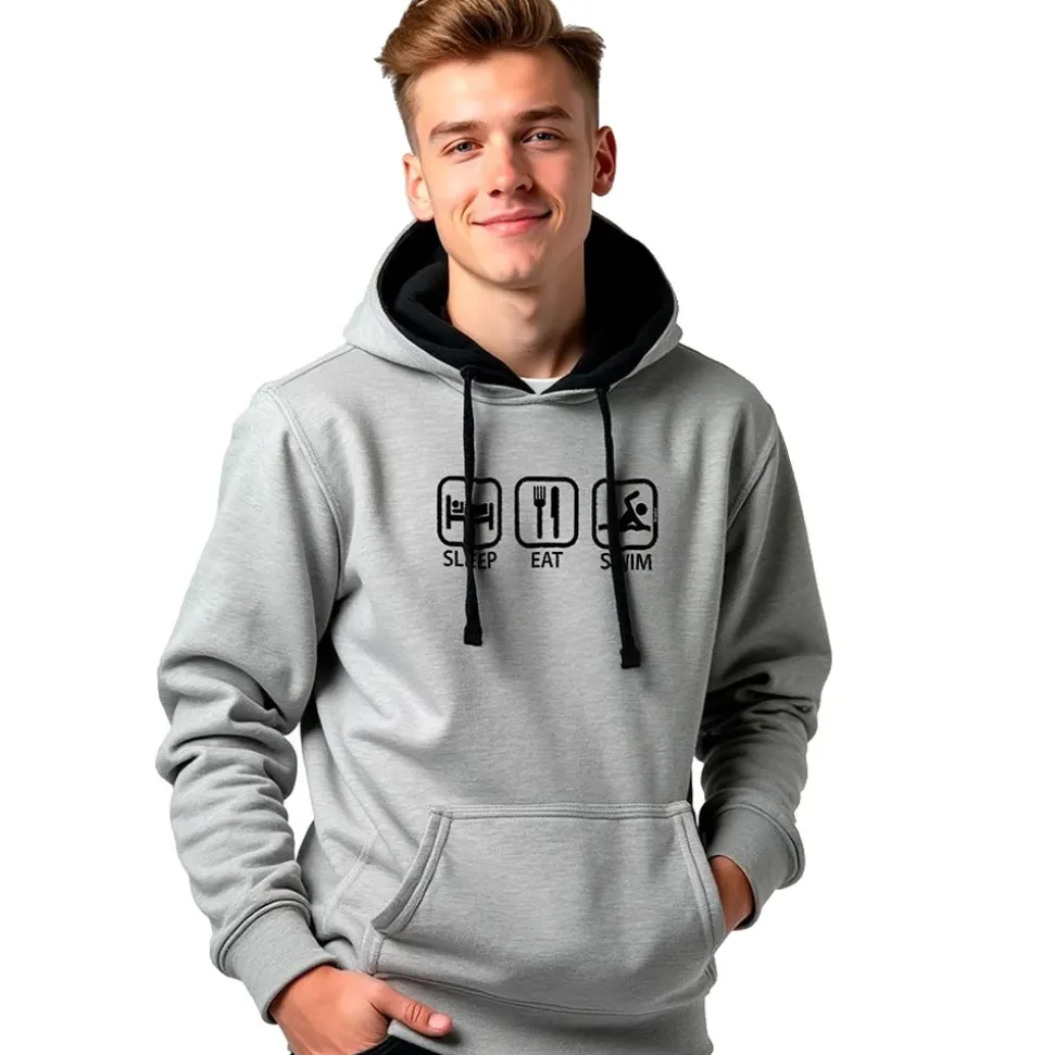 Kruskis Sudadera con capucha Sleep Eat And Swim Two-Colour