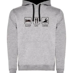 Kruskis Sudadera con capucha Sleep Eat And Swim Two-Colour