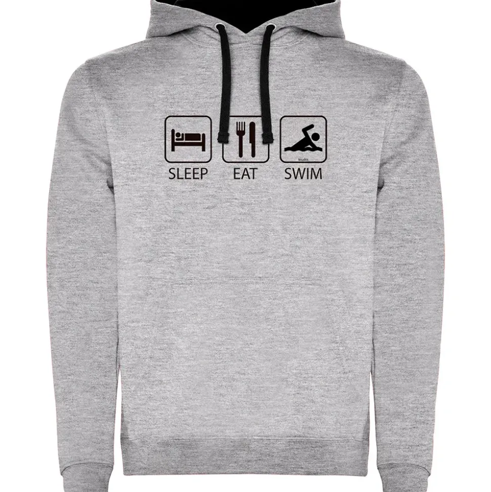 Kruskis Sudadera con capucha Sleep Eat And Swim Two-Colour