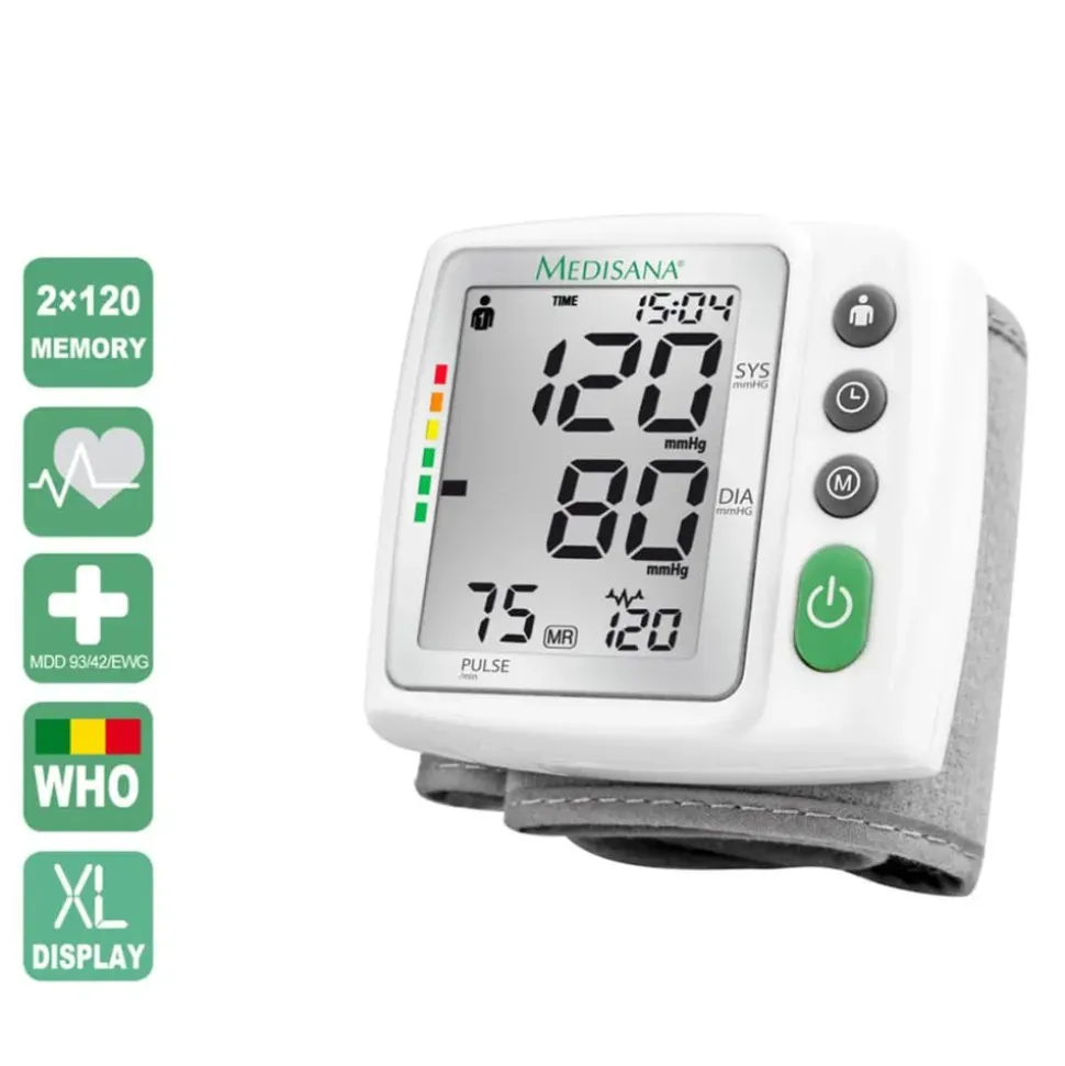 Medisana Monitor de presión arterial de muñeca Bw 315 Blanco 51072