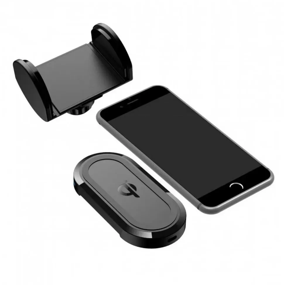 Muvit Soporte Móvil para Coche con Cargador Inalámbrico Qi 5W/7.5W para Salpicadero/Parabrisas/Rejilla de Ventilación 2A 10W