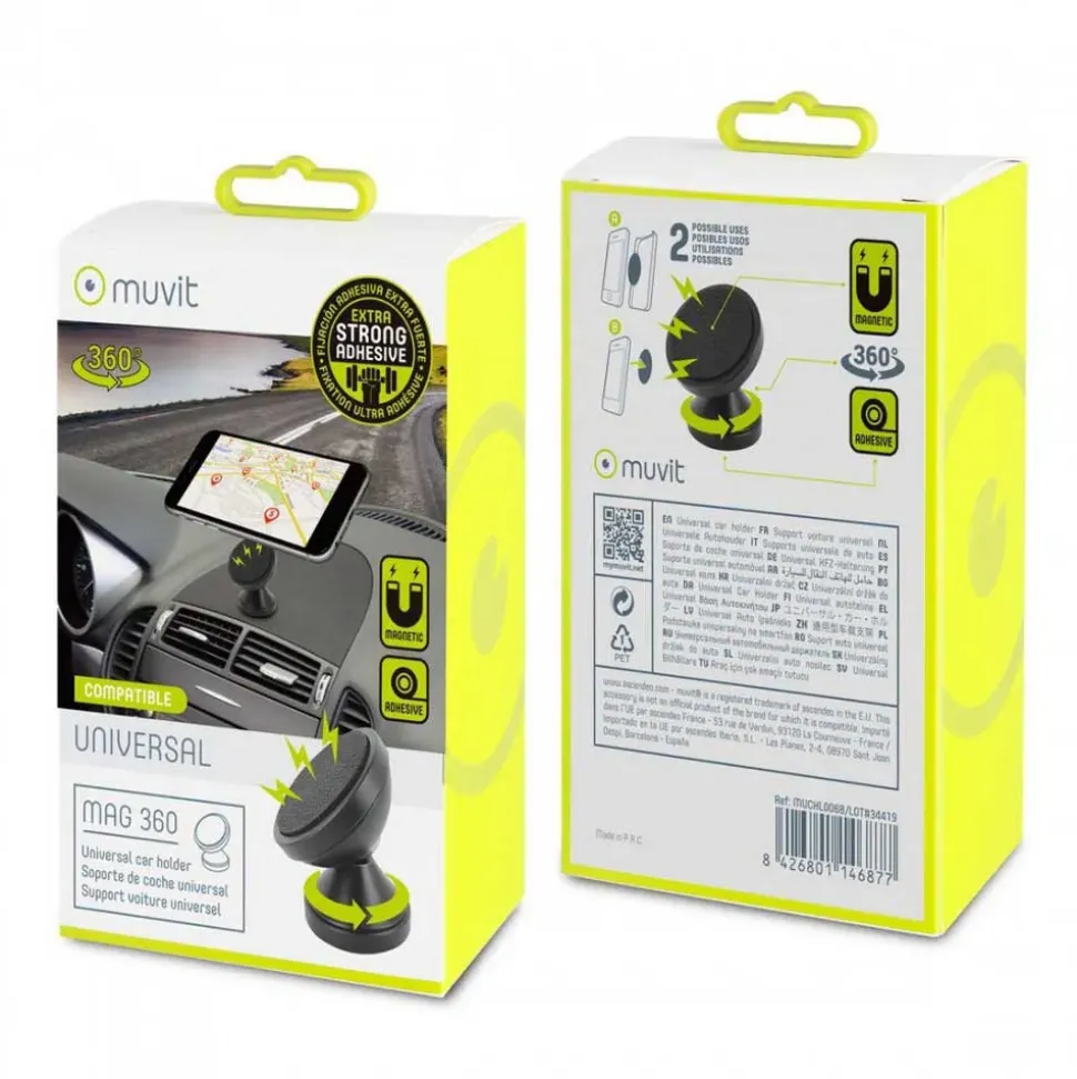 Muvit Soporte Rotary Magnetic Dashboard Universal Car