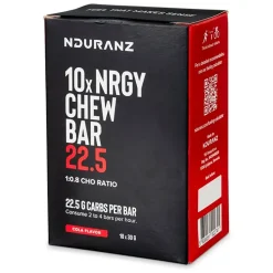 Nduranz Caja de barritas energéticas masticables Nrgy Cola 22.5g 10 unidades