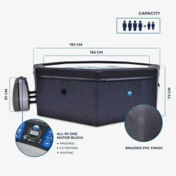 Netspa Bañera inflable con paneles externos Caliente Octopus 193x73 cm