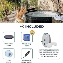 Netspa Bañera inflable con paneles externos Caliente Octopus 193x73 cm