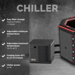 Netspa Baño de hielo + escalera UFC Octogone Kit Chiller 3-40°C 5kW
