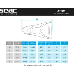 SEAC Aletas de natación Atom