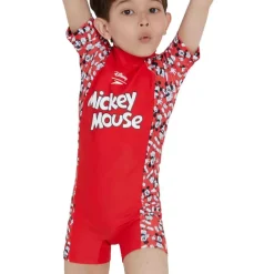 Speedo Shorty UV manga corta cremallera trasera Disney Mickey Mouse All-In-One