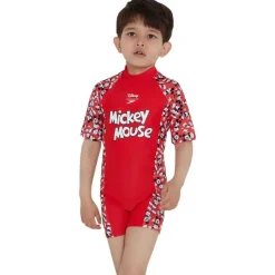Speedo Shorty UV manga corta cremallera trasera Disney Mickey Mouse All-In-One