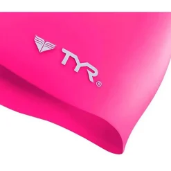 TYR Gorro de natación Wrinkle Free Silicone Fl Pink