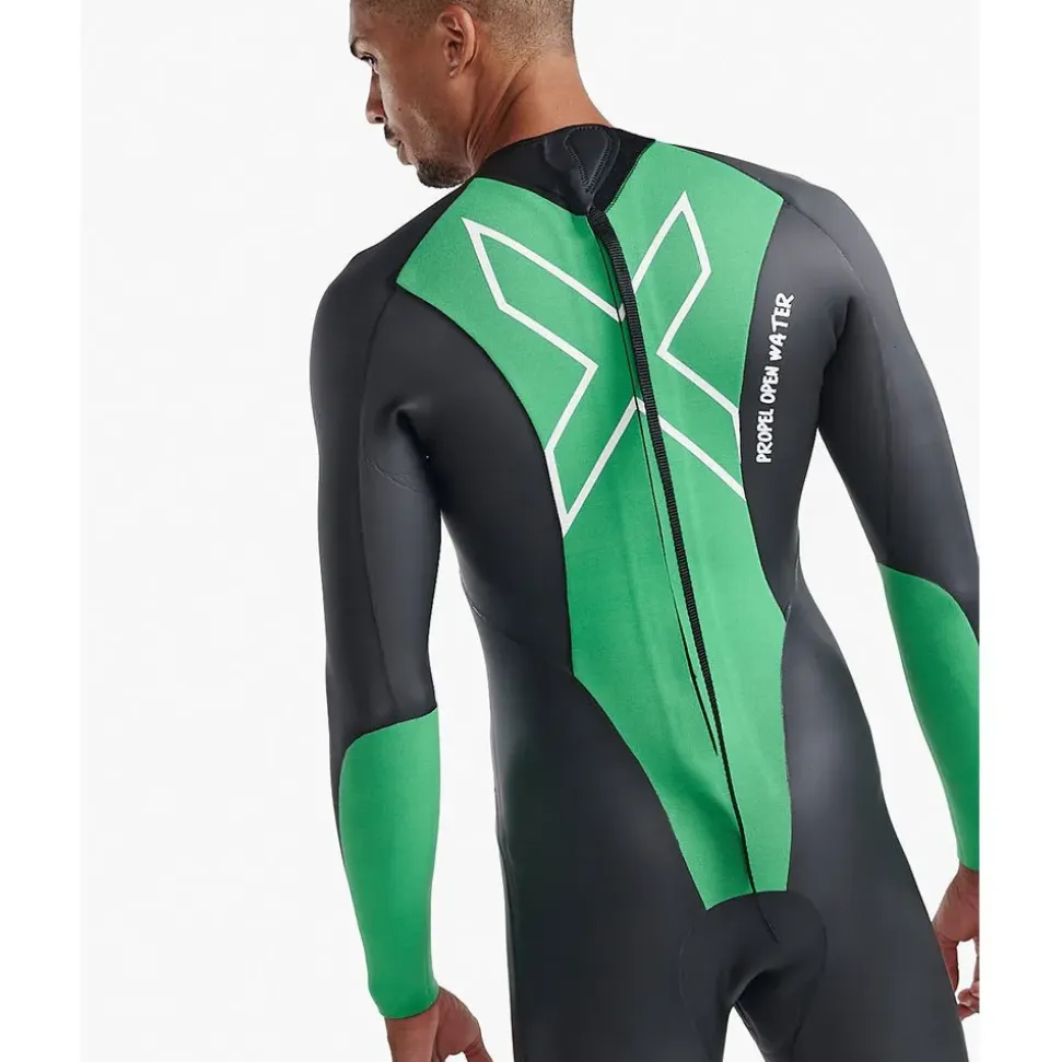2XU Traje de neopreno de manga larga con cremallera trasera Propel Open Water 5/4/3 mm